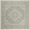 Safavieh Linden  Aqua / Cream LND137 6 ft. 7 in. X 6 ft. 7 in. Square Rug