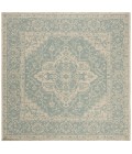 Safavieh Linden  Aqua / Cream LND137 6 ft. 7 in. X 6 ft. 7 in. Square Rug