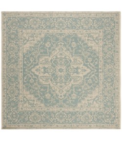 Safavieh Linden  Aqua / Cream LND137 6 ft. 7 in. X 6 ft. 7 in. Square Rug