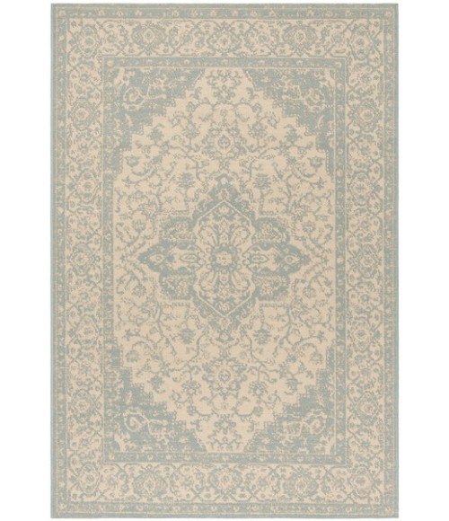 Safavieh Linden  Cream / Aqua LND137 5 ft. 3 in. X 7 ft. 6 in. Rectangle Rug