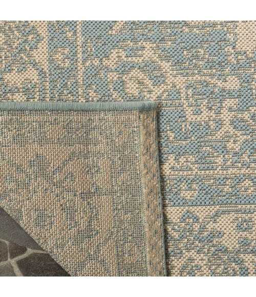 Safavieh Linden  Cream / Aqua LND137 8 ft. X 10 ft. Rectangle Rug