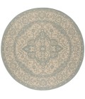 Safavieh Linden  Cream / Aqua LND137 6 ft. 7 in. X 6 ft. 7 in. Round Rug
