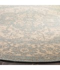 Safavieh Linden  Cream / Aqua LND137 6 ft. 7 in. X 6 ft. 7 in. Round Rug