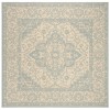 Safavieh Linden  Cream / Aqua LND137 6 ft. 7 in. X 6 ft. 7 in. Square Rug