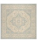 Safavieh Linden  Cream / Aqua LND137 6 ft. 7 in. X 6 ft. 7 in. Square Rug