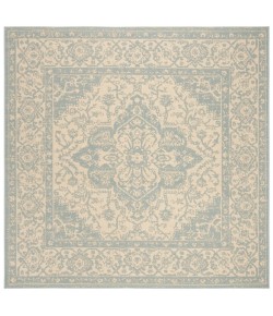 Safavieh Linden  Cream / Aqua LND137 6 ft. 7 in. X 6 ft. 7 in. Square Rug