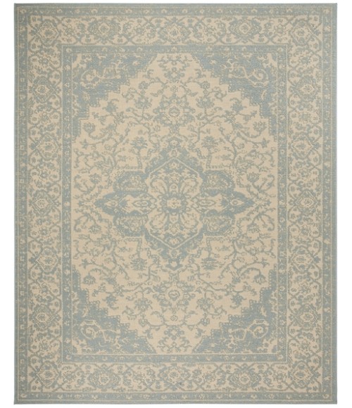 Safavieh Linden  Cream / Aqua LND137 8 ft. X 10 ft. Rectangle Rug