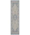 Safavieh Linden  Cream / Blue LND137 2 ft. 2 in. X 10 ft. Runner Rug