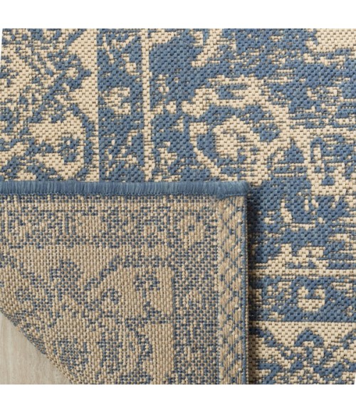 Safavieh Linden  Cream / Blue LND137 6 ft. 7 in. X 6 ft. 7 in. Square Rug
