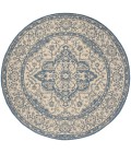 Safavieh Linden  Cream / Blue LND137 6 ft. 7 in. X 6 ft. 7 in. Round Rug