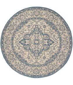 Safavieh Linden  Cream / Blue LND137 6 ft. 7 in. X 6 ft. 7 in. Round Rug