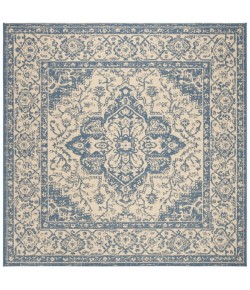 Safavieh Linden  Cream / Blue LND137 6 ft. 7 in. X 6 ft. 7 in. Square Rug