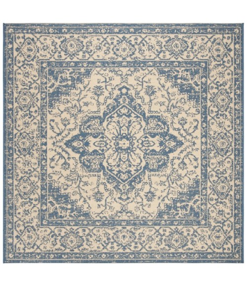 Safavieh Linden  Cream / Blue LND137 6 ft. 7 in. X 6 ft. 7 in. Square Rug