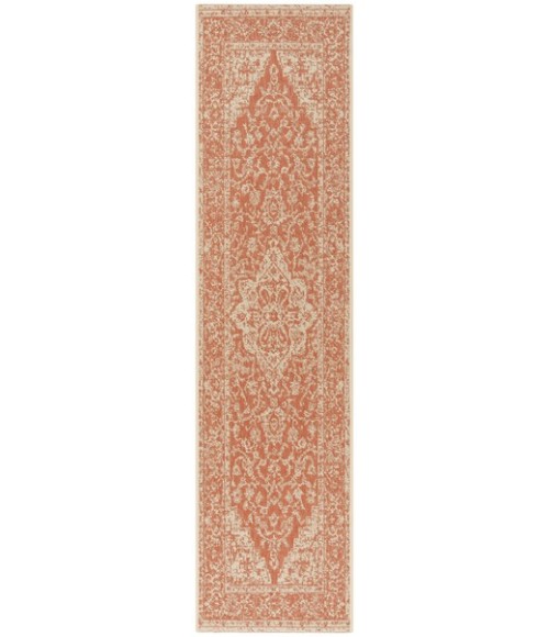Safavieh Linden  Rust / Creme LND137 2 ft. 2 in. X 10 ft. Runner Rug