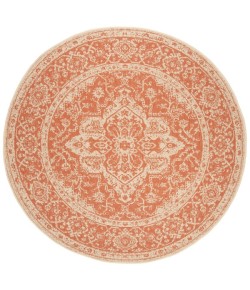 Safavieh Linden  Rust / Creme LND137 6 ft. 7 in. X 6 ft. 7 in. Round Rug