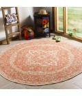 Safavieh Linden  Rust / Creme LND137 6 ft. 7 in. X 6 ft. 7 in. Round Rug
