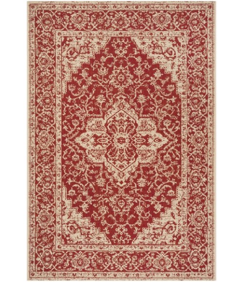 Safavieh Linden  Red / Creme LND137 6 ft. 7 in. X 9 ft. 2 in. Rectangle Rug