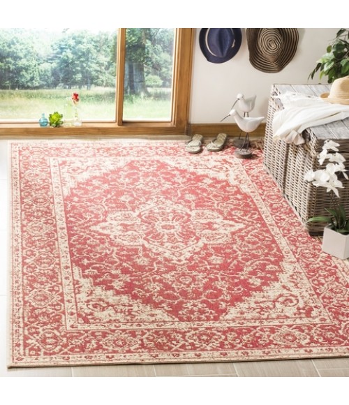 Safavieh Linden  Red / Creme LND137 8 ft. X 10 ft. Rectangle Rug