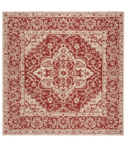 Safavieh Linden  Red / Creme LND137 6 ft. 7 in. X 6 ft. 7 in. Square Rug