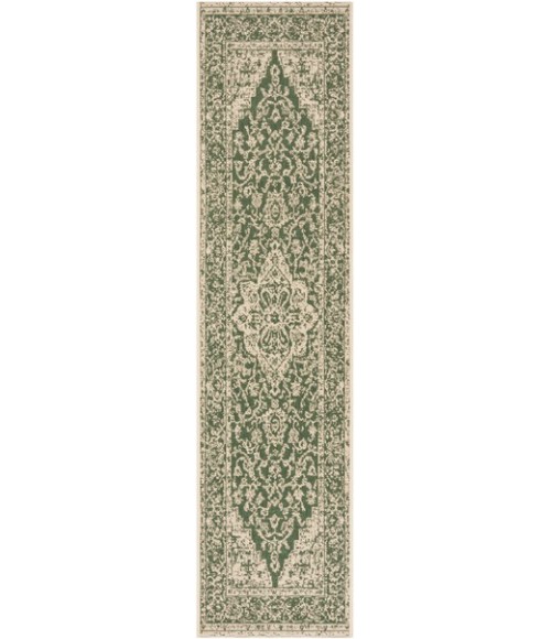 Safavieh Linden  Green / Creme LND137 2 ft. 2 in. X 10 ft. Runner Rug