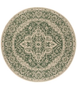 Safavieh Linden  Green / Creme LND137 8 ft. X 8 ft. Round Rug