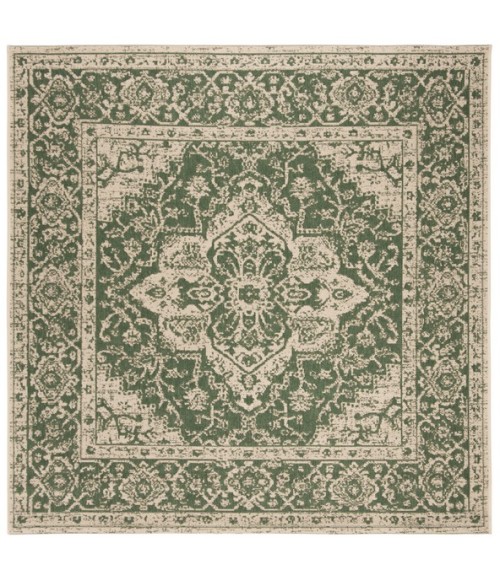 Safavieh Linden  Green / Creme LND137 6 ft. 7 in. X 6 ft. 7 in. Square Rug