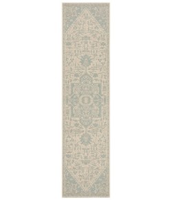 Safavieh Linden  Aqua / Cream LND138 2 ft. 2 in. X 8 ft. Runner Rug