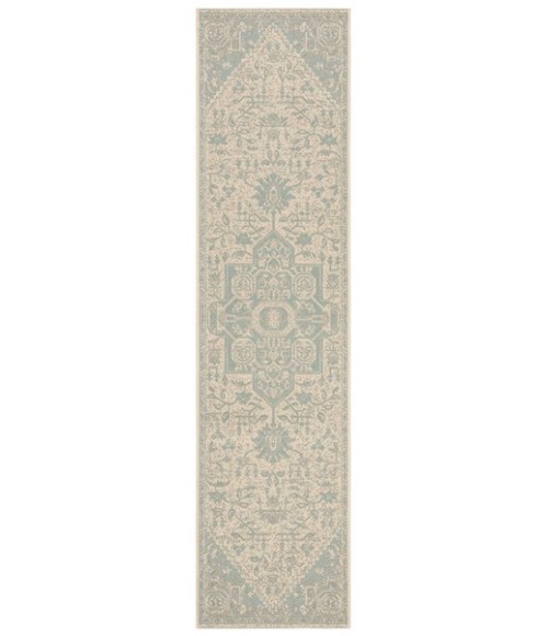 Safavieh Linden  Aqua / Cream LND138 2 ft. 2 in. X 8 ft. Runner Rug
