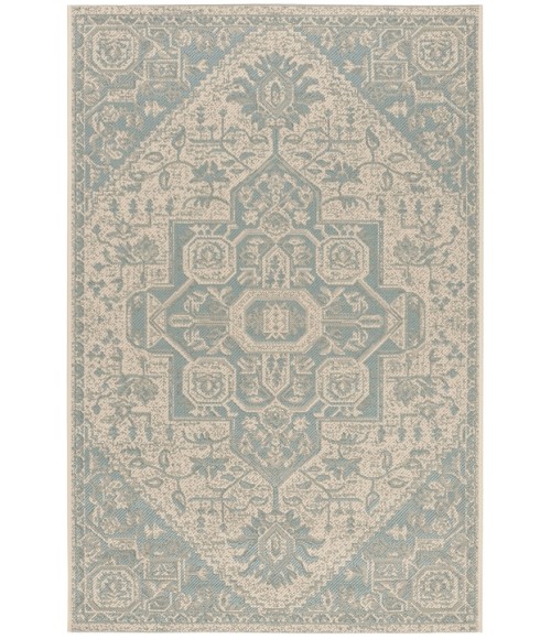 Safavieh Linden  Aqua / Cream LND138 5 ft. 3 in. X 7 ft. 6 in. Rectangle Rug