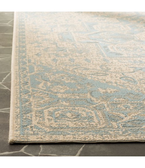 Safavieh Linden  Aqua / Cream LND138 2 ft. 2 in. X 8 ft. Runner Rug