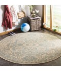 Safavieh Linden  Aqua / Cream LND138 6 ft. 7 in. X 6 ft. 7 in. Round Rug
