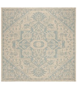 Safavieh Linden  Aqua / Cream LND138 6 ft. 7 in. X 6 ft. 7 in. Square Rug