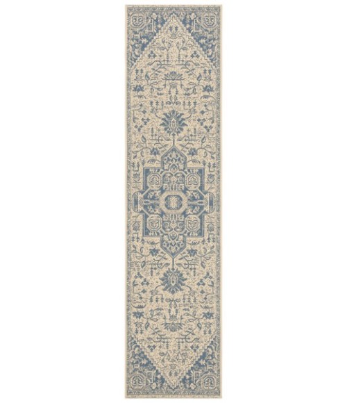 Safavieh Linden  Blue / Creme LND138 2 ft. 2 in. X 8 ft. Runner Rug