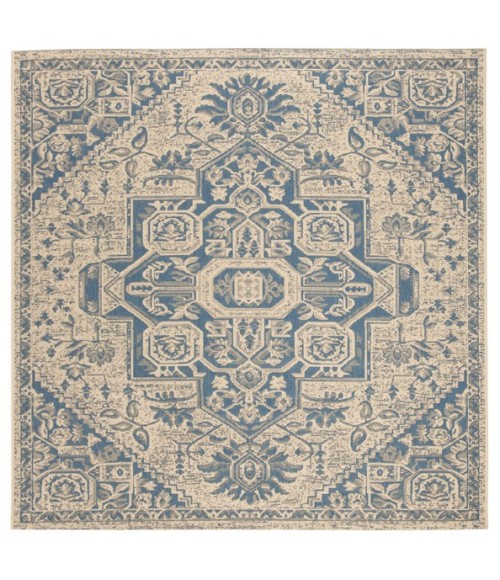 Safavieh Linden  Blue / Creme LND138 6 ft. 7 in. X 6 ft. 7 in. Square Rug