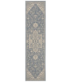 Safavieh Linden  Cream / Blue LND138 2 ft. 2 in. X 8 ft. Runner Rug