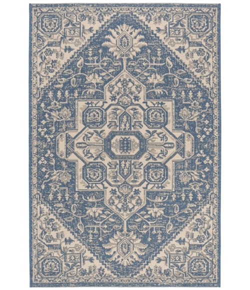 Safavieh Linden  Cream / Blue LND138 5 ft. 3 in. X 7 ft. 6 in. Rectangle Rug