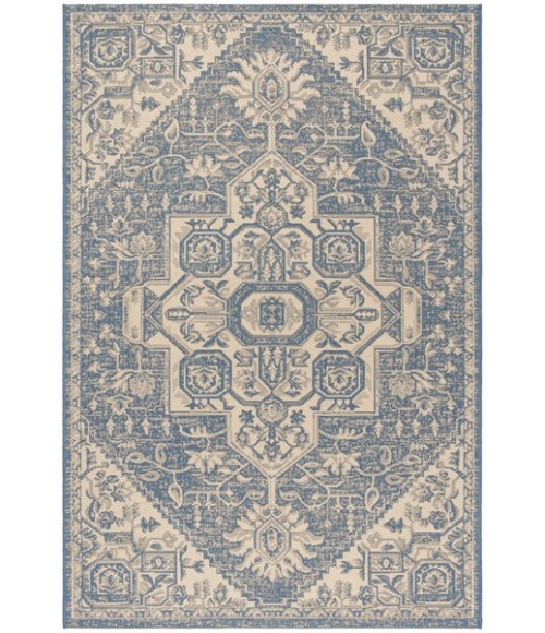 Safavieh Linden  Cream / Blue LND138 4 ft. X 6 ft. Rectangle Rug
