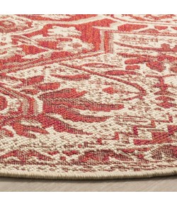 Safavieh Linden  Red / Creme LND138 6 ft. 7 in. X 6 ft. 7 in. Round Rug