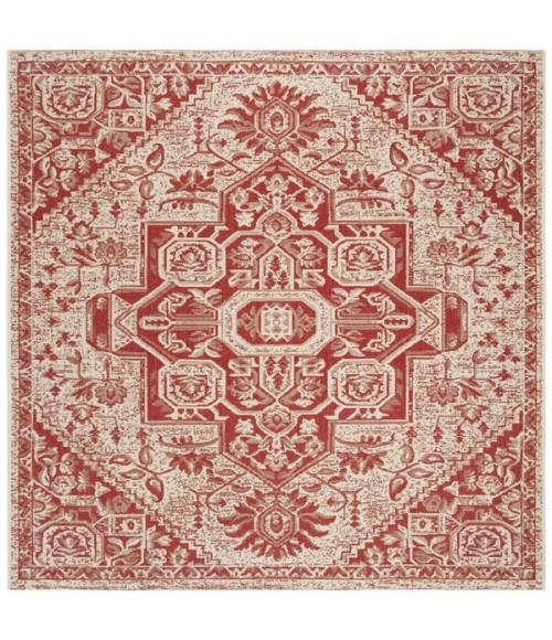 Safavieh Linden  Red / Creme LND138 8 ft. X 8 ft. Square Rug