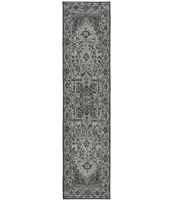 Safavieh Linden  Light Grey / Charcoal LND139 2 ft. 2 in. X 12 ft. Runner Rug