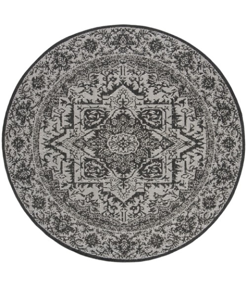Safavieh Linden  Light Grey / Charcoal LND139 6 ft. 7 in. X 6 ft. 7 in. Round Rug
