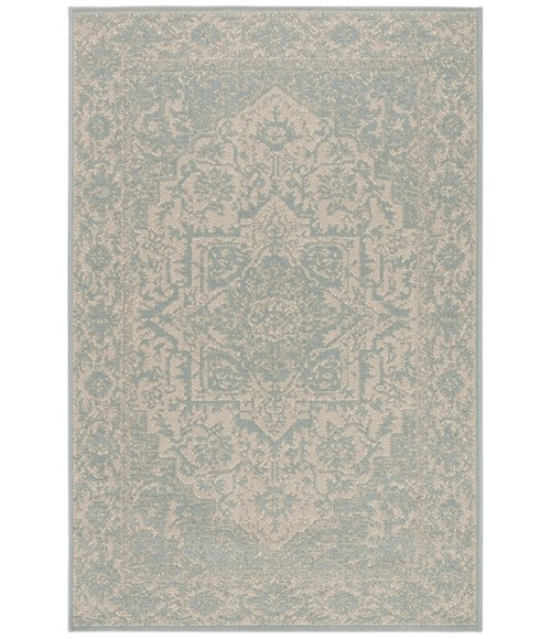 Safavieh Linden  Cream / Aqua LND139 5 ft. 3 in. X 7 ft. 6 in. Rectangle Rug