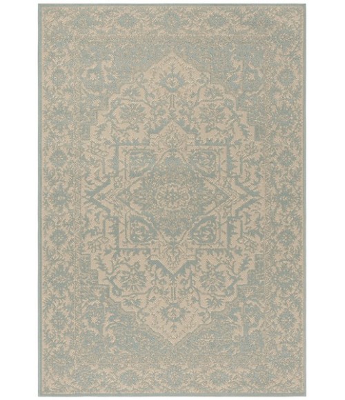 Safavieh Linden  Cream / Aqua LND139 4 ft. X 6 ft. Rectangle Rug