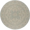 Safavieh Linden  Cream / Aqua LND139 6 ft. 7 in. X 6 ft. 7 in. Round Rug