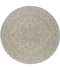 Safavieh Linden  Cream / Aqua LND139 6 ft. 7 in. X 6 ft. 7 in. Round Rug