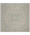 Safavieh Linden  Cream / Aqua LND139 6 ft. 7 in. X 6 ft. 7 in. Square Rug
