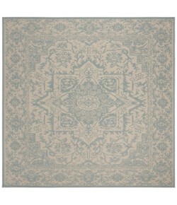 Safavieh Linden  Cream / Aqua LND139 6 ft. 7 in. X 6 ft. 7 in. Square Rug