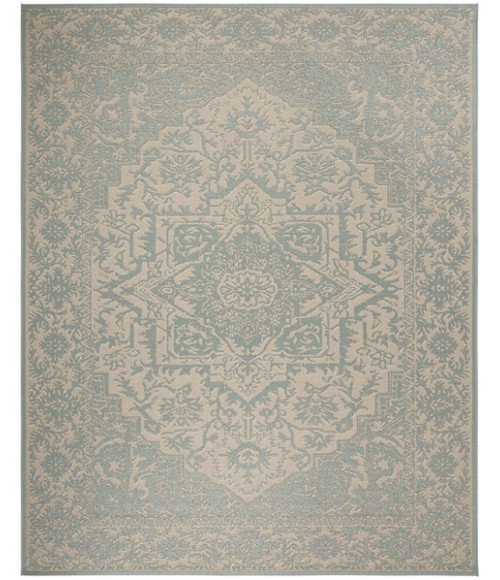 Safavieh Linden  Cream / Aqua LND139 9 ft. X 12 ft. Rectangle Rug