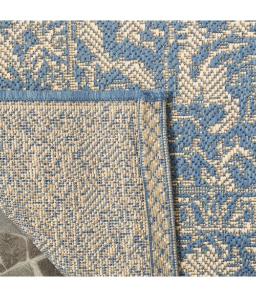 Safavieh Linden  Cream / Blue LND139 6 ft. 7 in. X 6 ft. 7 in. Square Rug