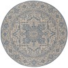 Safavieh Linden  Cream / Blue LND139 6 ft. 7 in. X 6 ft. 7 in. Round Rug